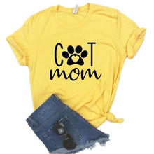 Load image into Gallery viewer, Cat Mom Paw Print Women Tshirts Cotton Casual Funny t Shirt For Lady Yong Girl Top Tee 6 Color NA-993