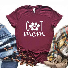 Load image into Gallery viewer, Cat Mom Paw Print Women Tshirts Cotton Casual Funny t Shirt For Lady Yong Girl Top Tee 6 Color NA-993