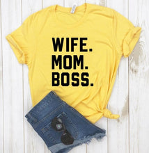 Load image into Gallery viewer, WIFE MOM BOSS Letters Print Women tshirt Cotton Casual Funny t shirt For Lady Girl Top Tee Hipster Drop Ship S-1