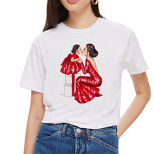 Load image into Gallery viewer, SexeMara Super Mom T shirt Women Mother's Love Print White T-shirt Harajuku Mama TShirt Vogue Tops tee shirt Femme Vogue Summer