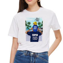 Load image into Gallery viewer, SexeMara Super Mom T shirt Women Mother's Love Print White T-shirt Harajuku Mama TShirt Vogue Tops tee shirt Femme Vogue Summer