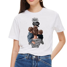 Load image into Gallery viewer, SexeMara Super Mom T shirt Women Mother's Love Print White T-shirt Harajuku Mama TShirt Vogue Tops tee shirt Femme Vogue Summer
