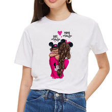 Load image into Gallery viewer, SexeMara Super Mom T shirt Women Mother's Love Print White T-shirt Harajuku Mama TShirt Vogue Tops tee shirt Femme Vogue Summer