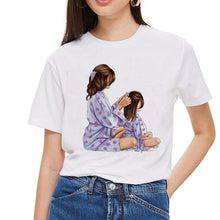 Load image into Gallery viewer, SexeMara Super Mom T shirt Women Mother's Love Print White T-shirt Harajuku Mama TShirt Vogue Tops tee shirt Femme Vogue Summer