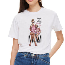 Load image into Gallery viewer, SexeMara Super Mom T shirt Women Mother's Love Print White T-shirt Harajuku Mama TShirt Vogue Tops tee shirt Femme Vogue Summer