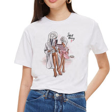 Load image into Gallery viewer, SexeMara Super Mom T shirt Women Mother's Love Print White T-shirt Harajuku Mama TShirt Vogue Tops tee shirt Femme Vogue Summer