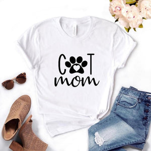 Cat Mom Paw Print Women Tshirts Cotton Casual Funny t Shirt For Lady  Yong Girl Top Tee 6 Color NA-993