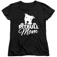 Load image into Gallery viewer, Pitbull Mom T-shirt for Mom Letters Printed Women O-Neck Casual Cotton Funny T-Shirt Mom Life Shirt girl gift graphic cute tees
