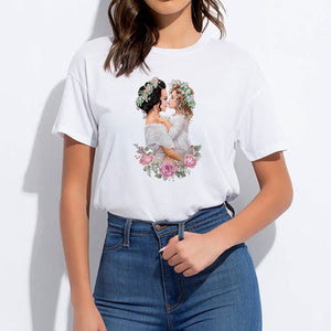 Super Mom Round Collar Tshirt Pop Harajuku Trendy Hipster Punk Kawaii  T-shirt Oversize Vogue Spring Summer Hip Hop Cute T shirt