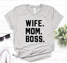 Load image into Gallery viewer, WIFE MOM BOSS Letters Print Women tshirt Cotton Casual Funny t shirt For Lady Girl Top Tee Hipster Drop Ship S-1
