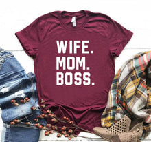 Load image into Gallery viewer, WIFE MOM BOSS Letters Print Women tshirt Cotton Casual Funny t shirt For Lady Girl Top Tee Hipster Drop Ship S-1
