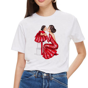 SexeMara Super Mom T shirt Women Mother's Love Print White T-shirt Harajuku Mama TShirt Vogue Tops tee shirt Femme Vogue Summer