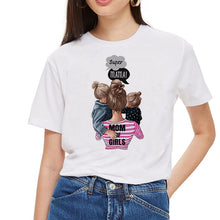 Load image into Gallery viewer, SexeMara Super Mom T shirt Women Mother&#39;s Love Print White T-shirt Harajuku Mama TShirt Vogue Tops tee shirt Femme Vogue Summer
