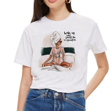 Load image into Gallery viewer, SexeMara Super Mom T shirt Women Mother&#39;s Love Print White T-shirt Harajuku Mama TShirt Vogue Tops tee shirt Femme Vogue Summer
