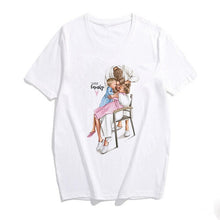 Load image into Gallery viewer, 2019 Fashion S-3XL Summer Women Casual Short Sleeve Super Mama Ladies O Neck T Shirt Loose Mom and Son Baby Boys Print Tops
