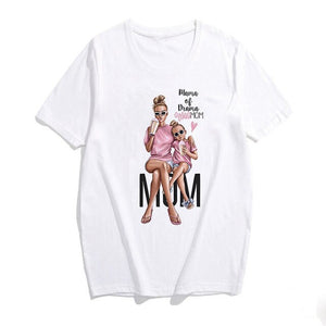 2019 Fashion S-3XL Summer Women Casual Short Sleeve Super Mama Ladies O Neck T Shirt Loose Mom and Son Baby Boys Print Tops