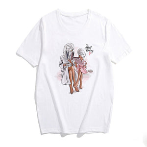 2019 Fashion S-3XL Summer Women Casual Short Sleeve Super Mama Ladies O Neck T Shirt Loose Mom and Son Baby Boys Print Tops