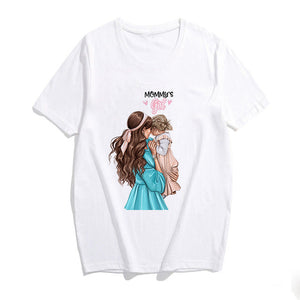 2019 Fashion S-3XL Summer Women Casual Short Sleeve Super Mama Ladies O Neck T Shirt Loose Mom and Son Baby Boys Print Tops