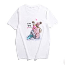 Load image into Gallery viewer, 2019 Fashion S-3XL Summer Women Casual Short Sleeve Super Mama Ladies O Neck T Shirt Loose Mom and Son Baby Boys Print Tops
